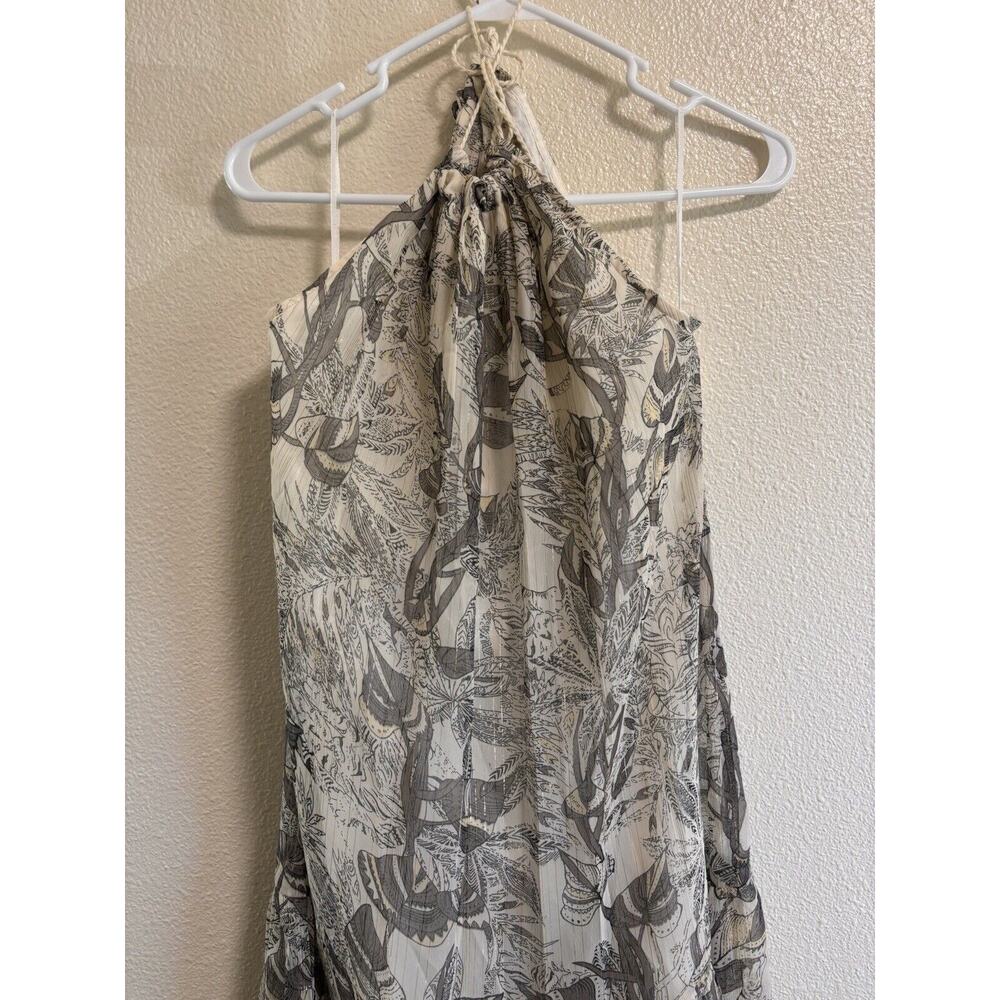 NWT World Market Floral Maxi White Black Bohemian Boho Dress Tasseled Size L/XL